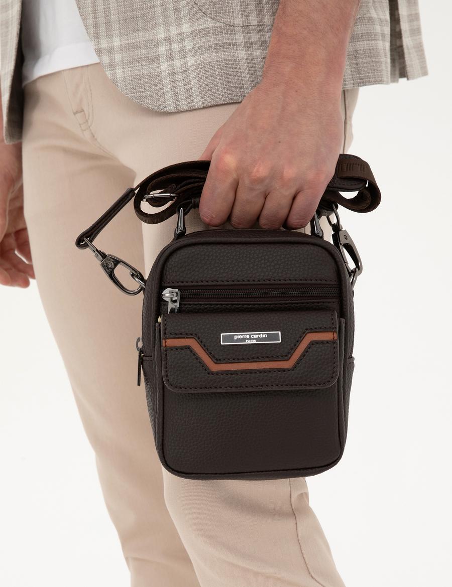 Erkek Kahverengi Askılı El Çantası