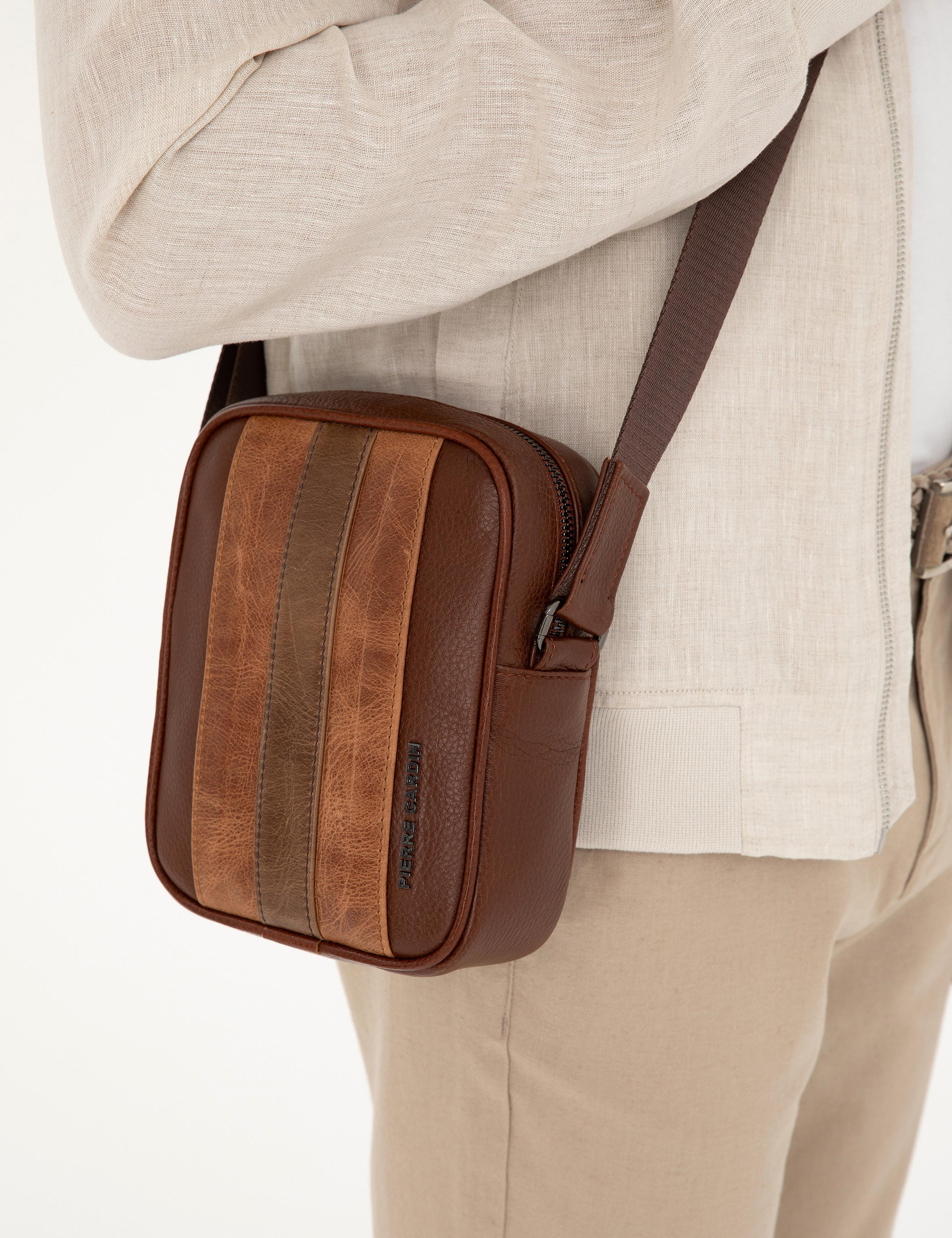 Erkek Taba %100 Deri Omuz Çantası