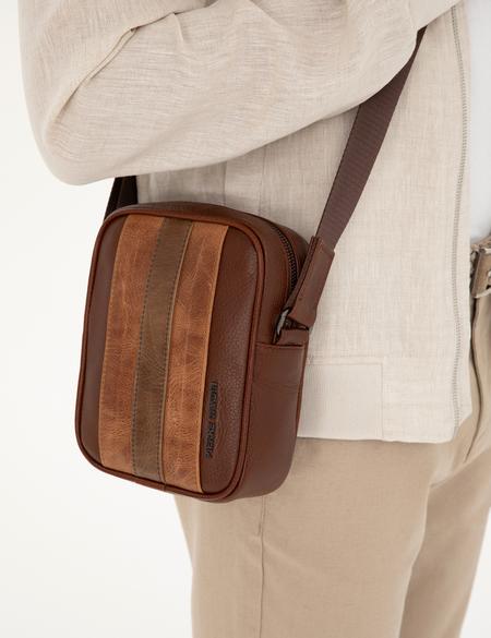 Erkek Taba %100 Deri Omuz Çantası - 50288588001