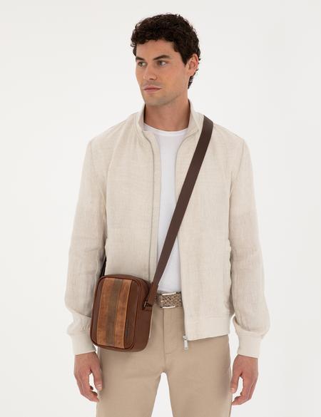 Erkek Taba %100 Deri Omuz Çantası - 50288588001