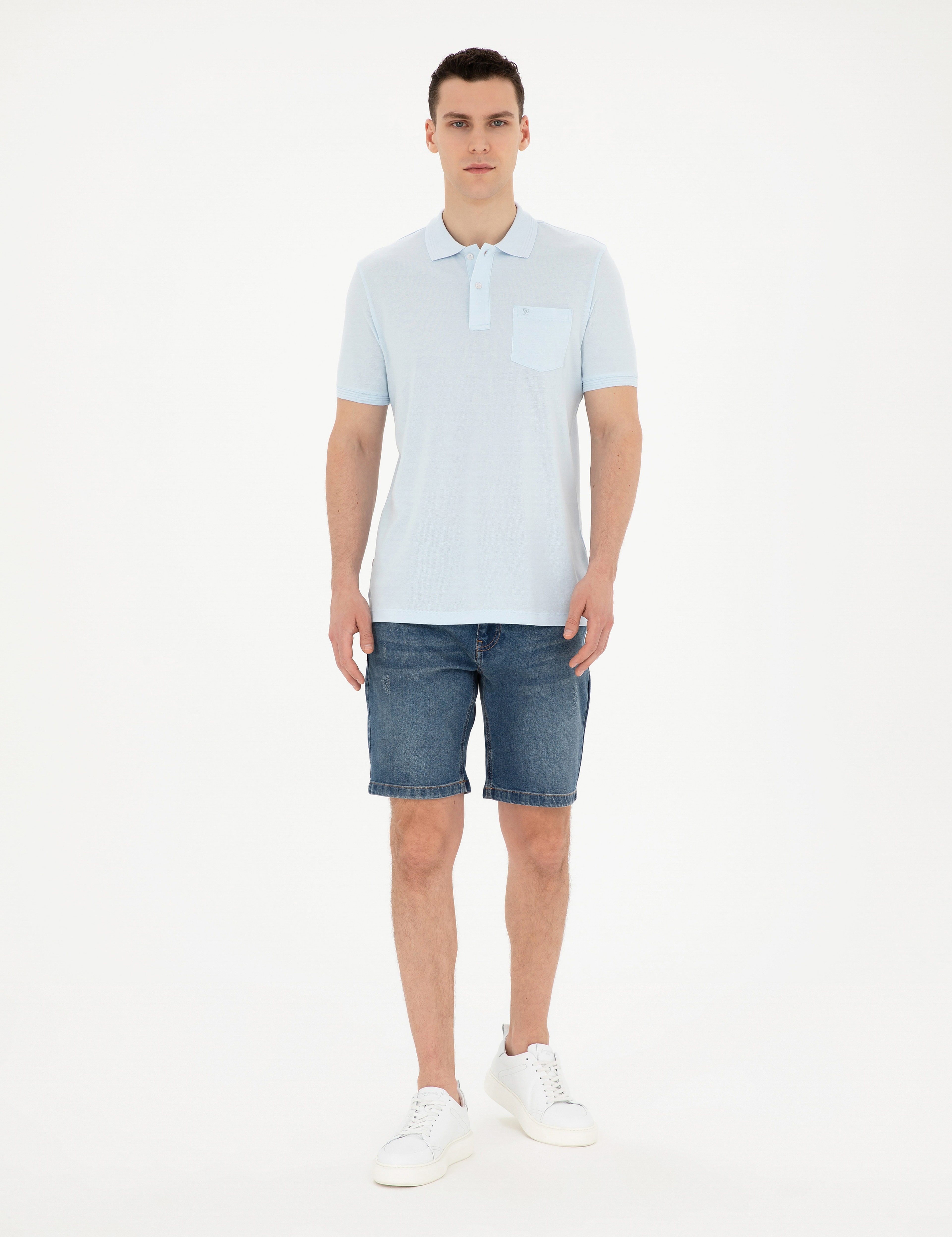 Mavi Slim Fit Jean Şort - Image 1