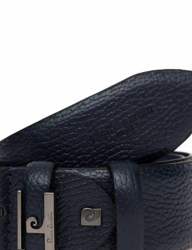 Lacivert Denim %100 Deri Denim Kemer