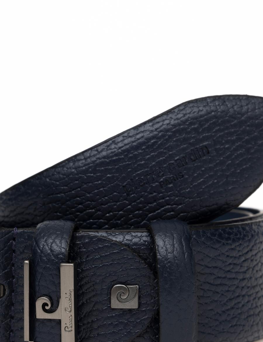 Lacivert Denim %100 Deri Denim Kemer