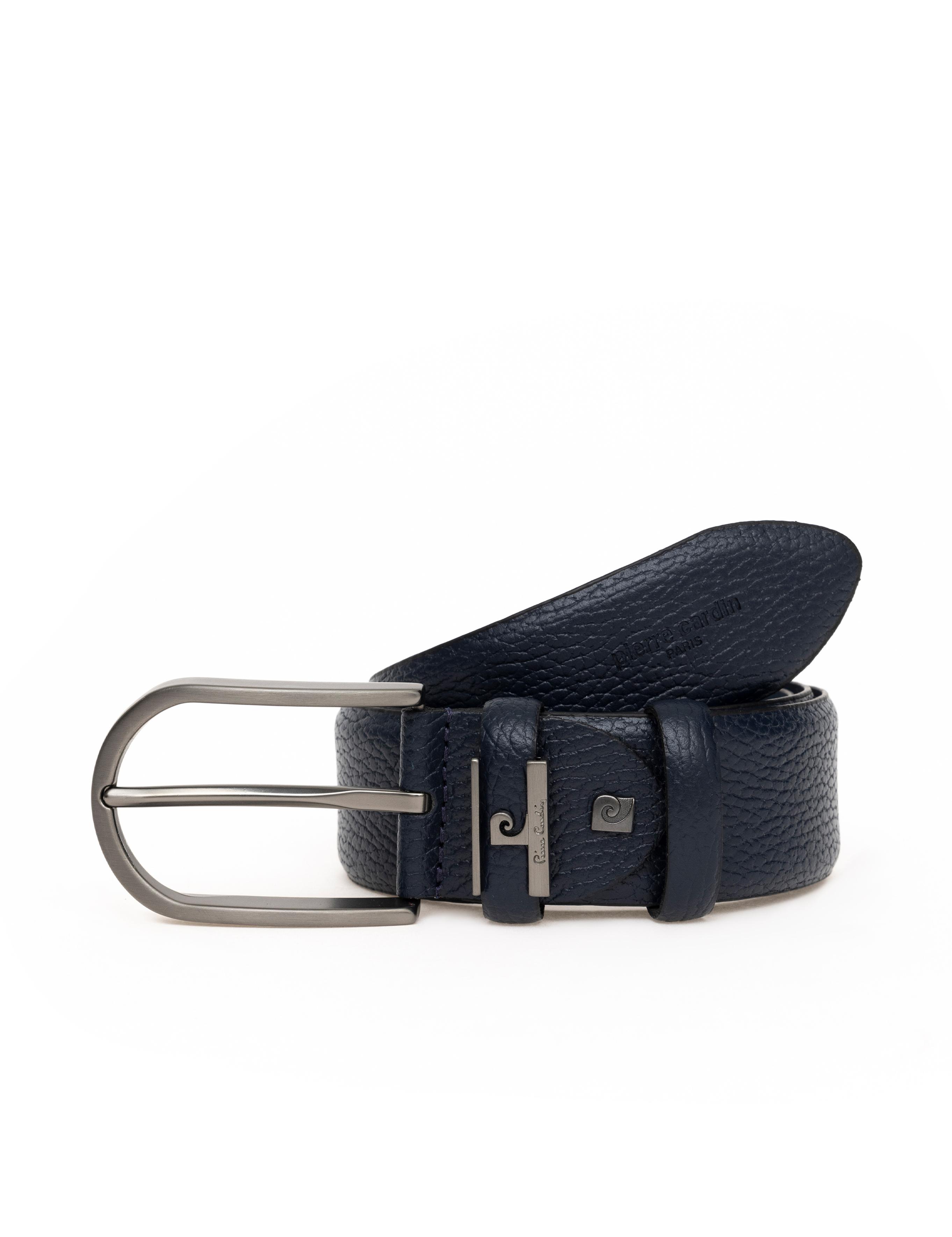 Lacivert Denim %100 Deri Denim Kemer