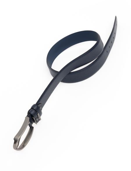 Lacivert Denim %100 Deri Denim Kemer - 50294387007