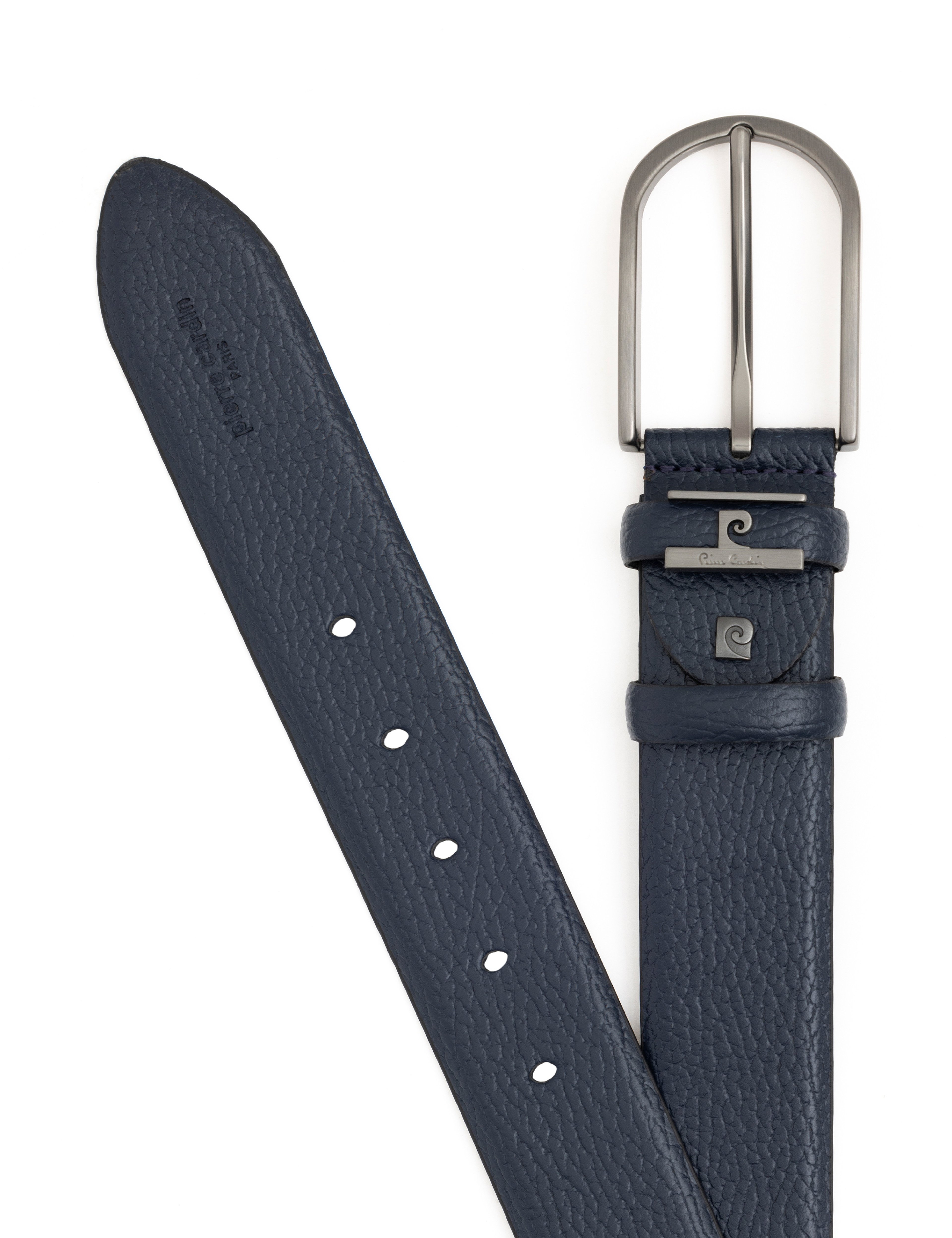 Lacivert Denim %100 Deri Denim Kemer - Image 1