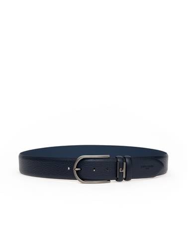 Lacivert Denim %100 Deri Denim Kemer