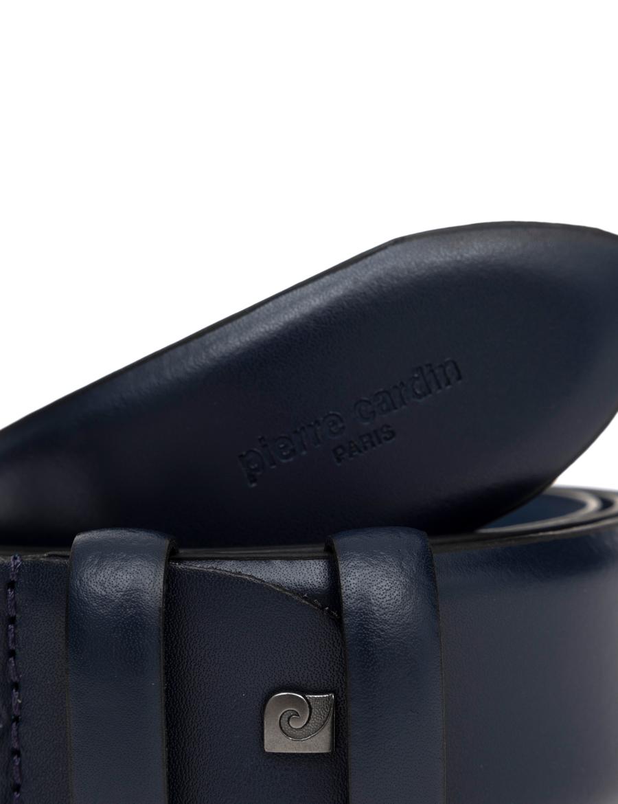 Lacivert Denim %100 Deri Denim Kemer