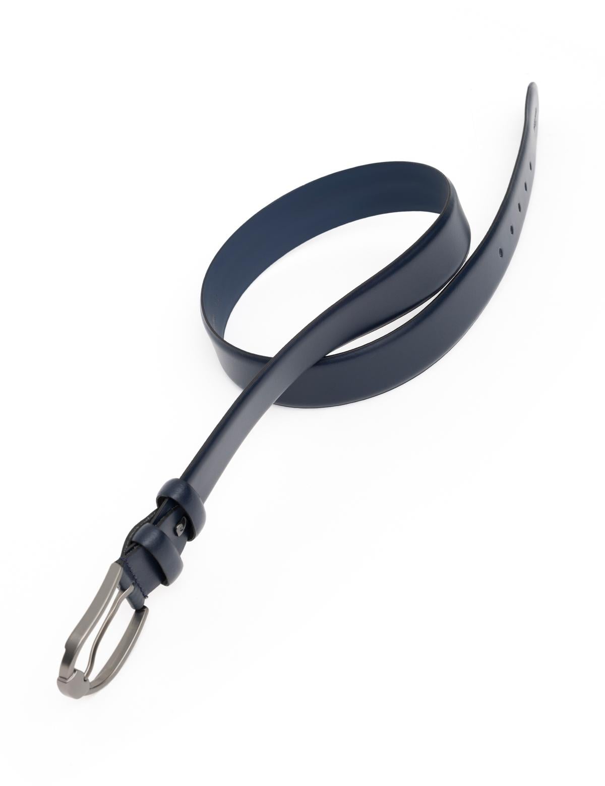 Lacivert Denim %100 Deri Denim Kemer - 50294388011