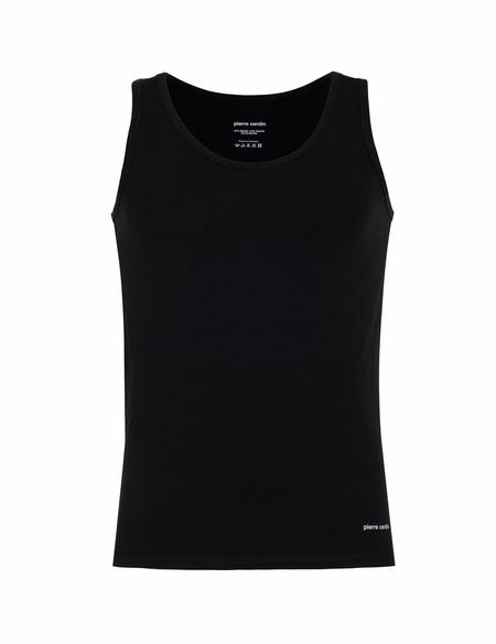 Siyah Pamuk Modal Karışımlı 2'li Atlet - 50288803003