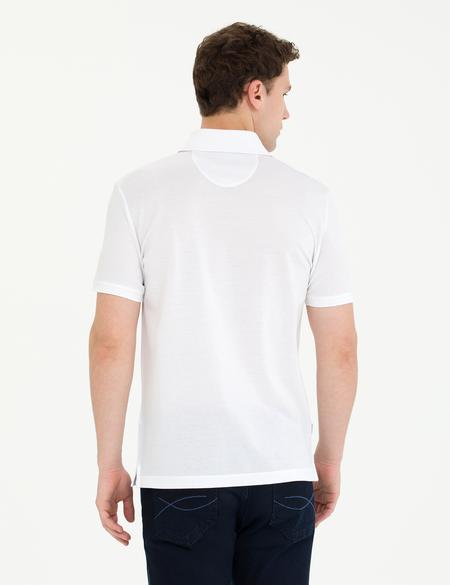 Beyaz Slim Fit Merserize Tişört - 50274688019