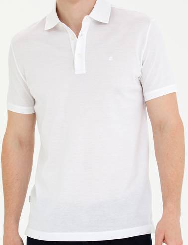 Beyaz Slim Fit Merserize Tişört