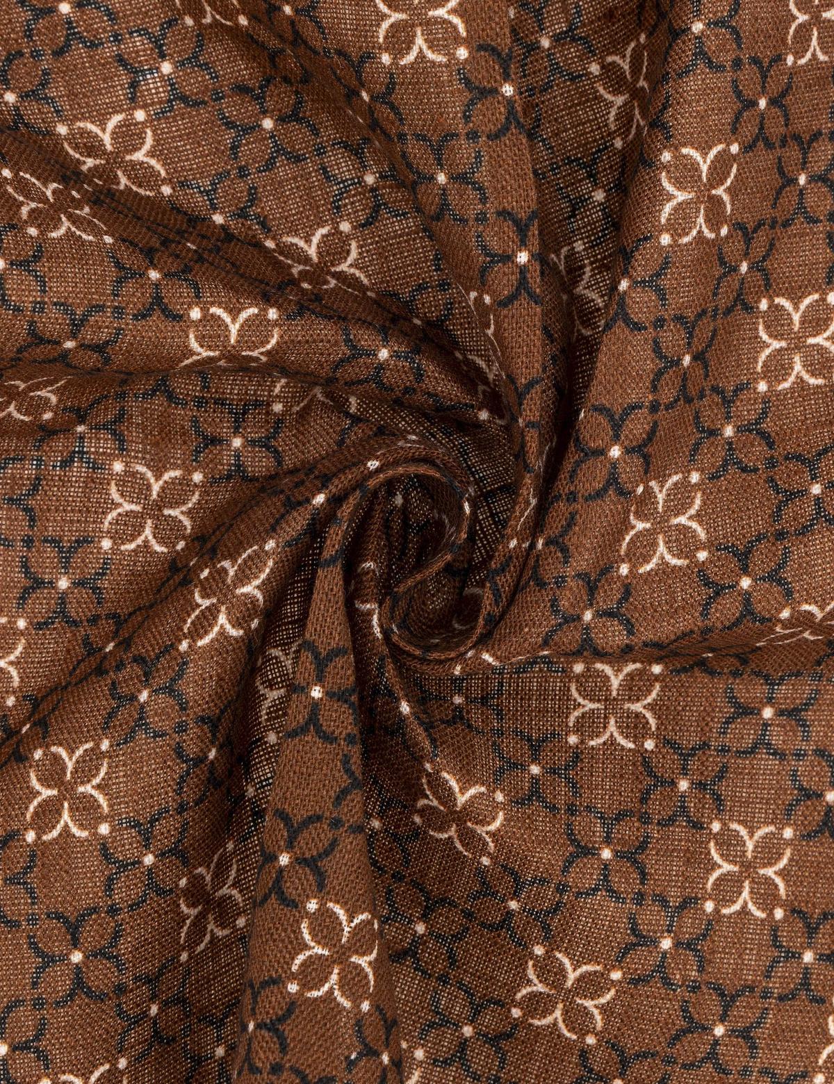 Kahverengi Keten Mendil - 50294587002