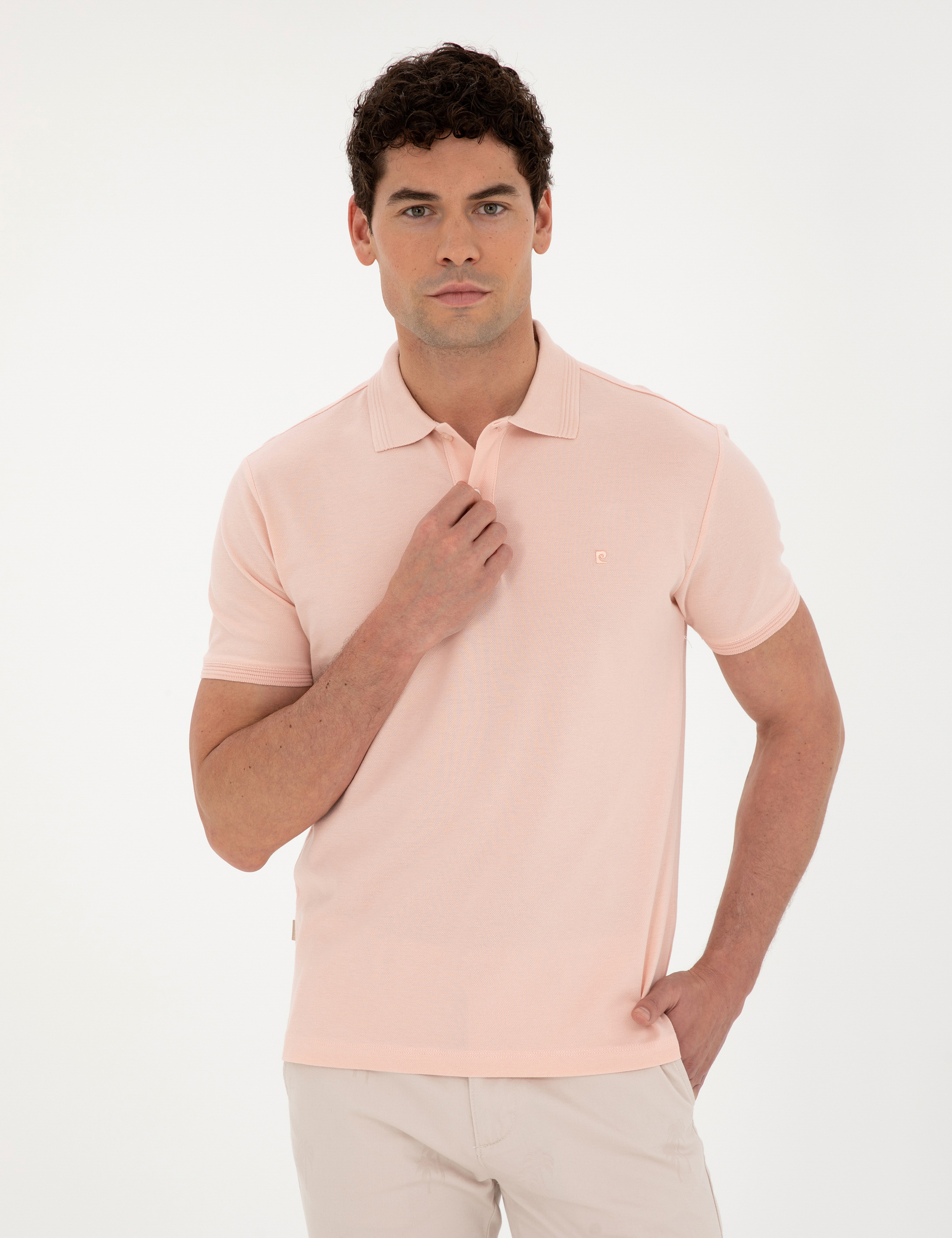 Pudra Slim Fit Basic Tişört - Image 3