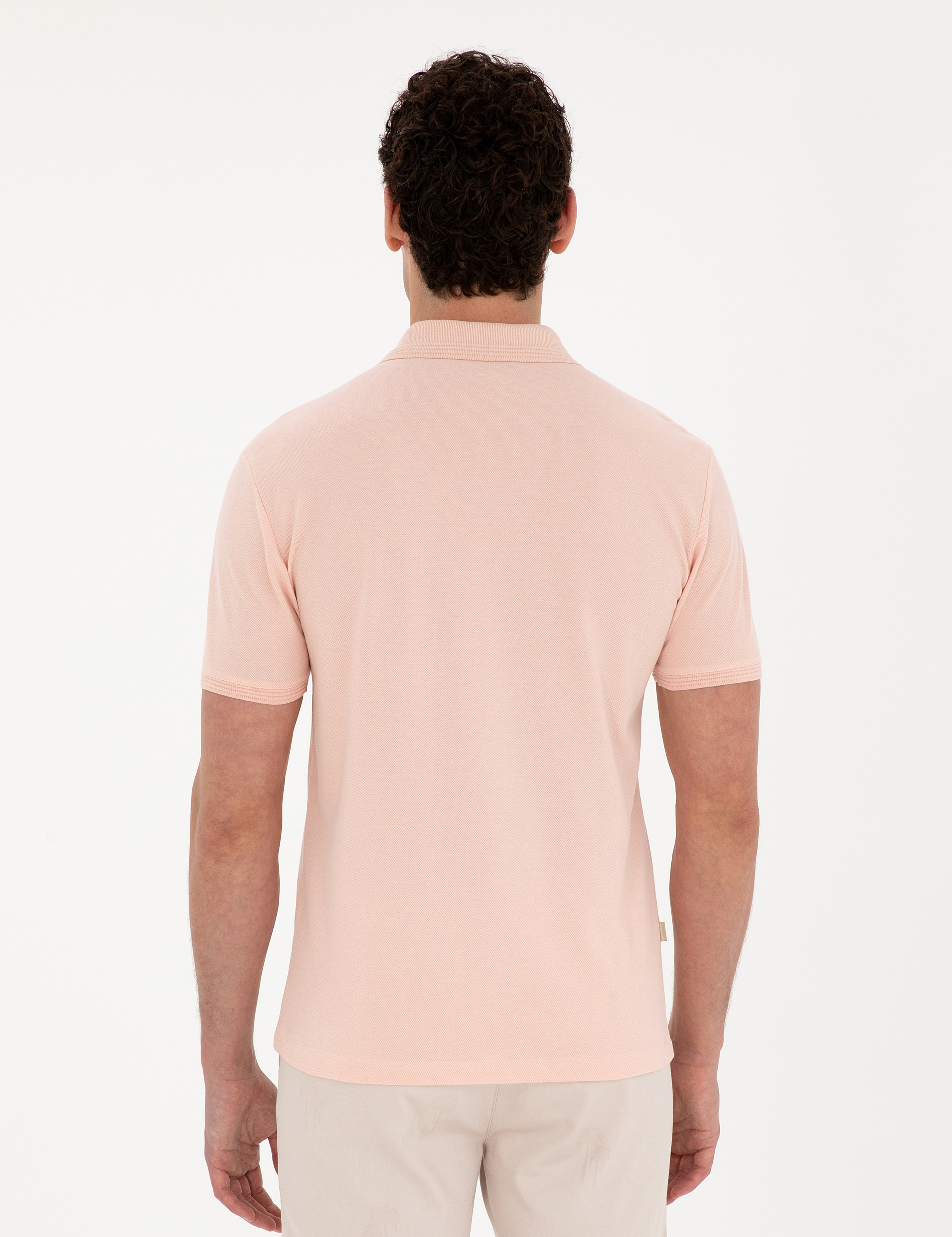 Pudra Slim Fit Basic Tişört - Image 5