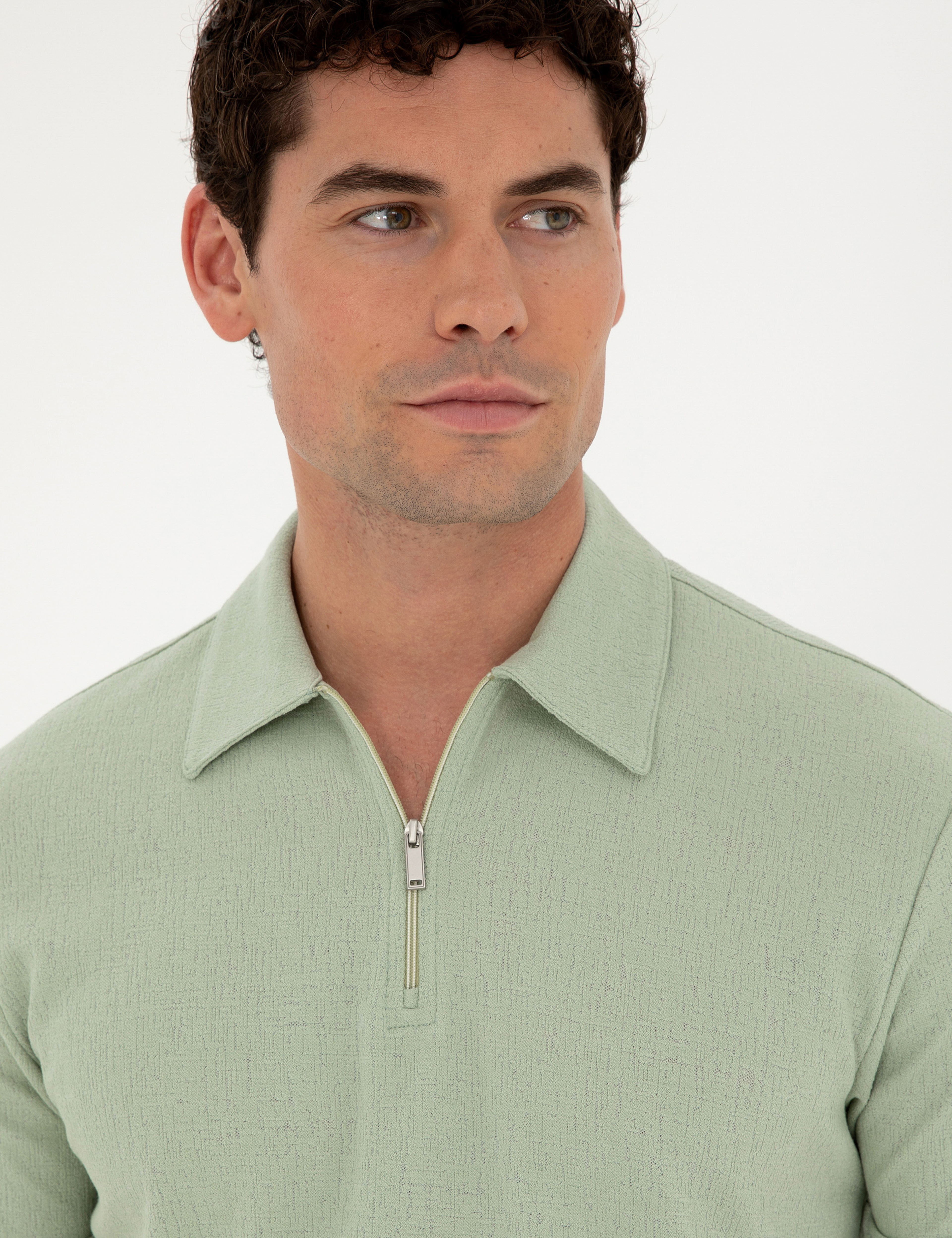 Yeşil Slim Fit Tişört - Image 2