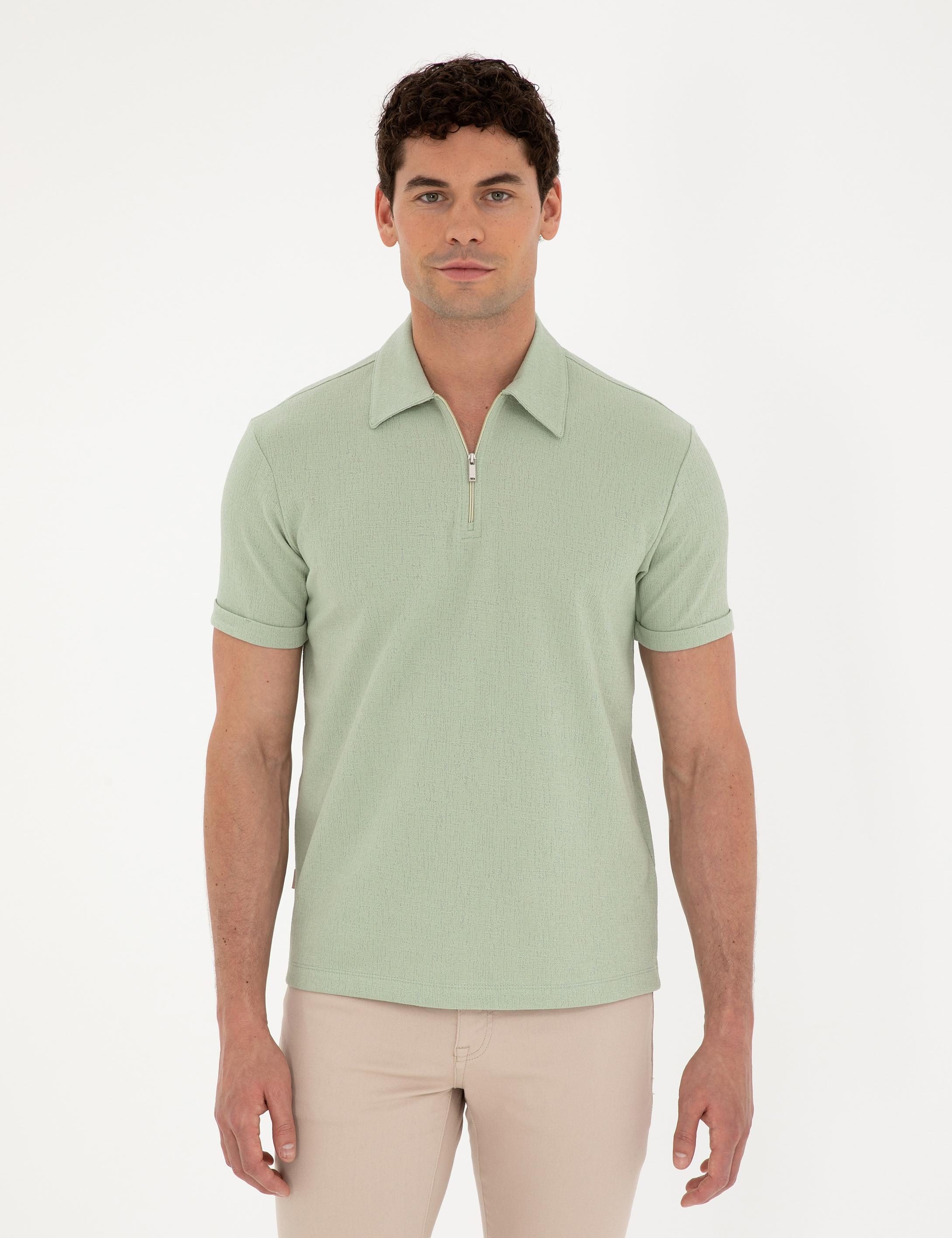 Yeşil Slim Fit Tişört - Image 1