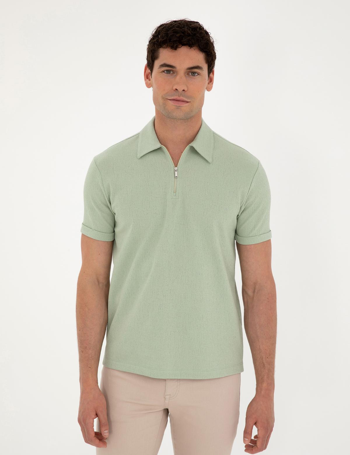 Yeşil Slim Fit Tişört - 50288915034