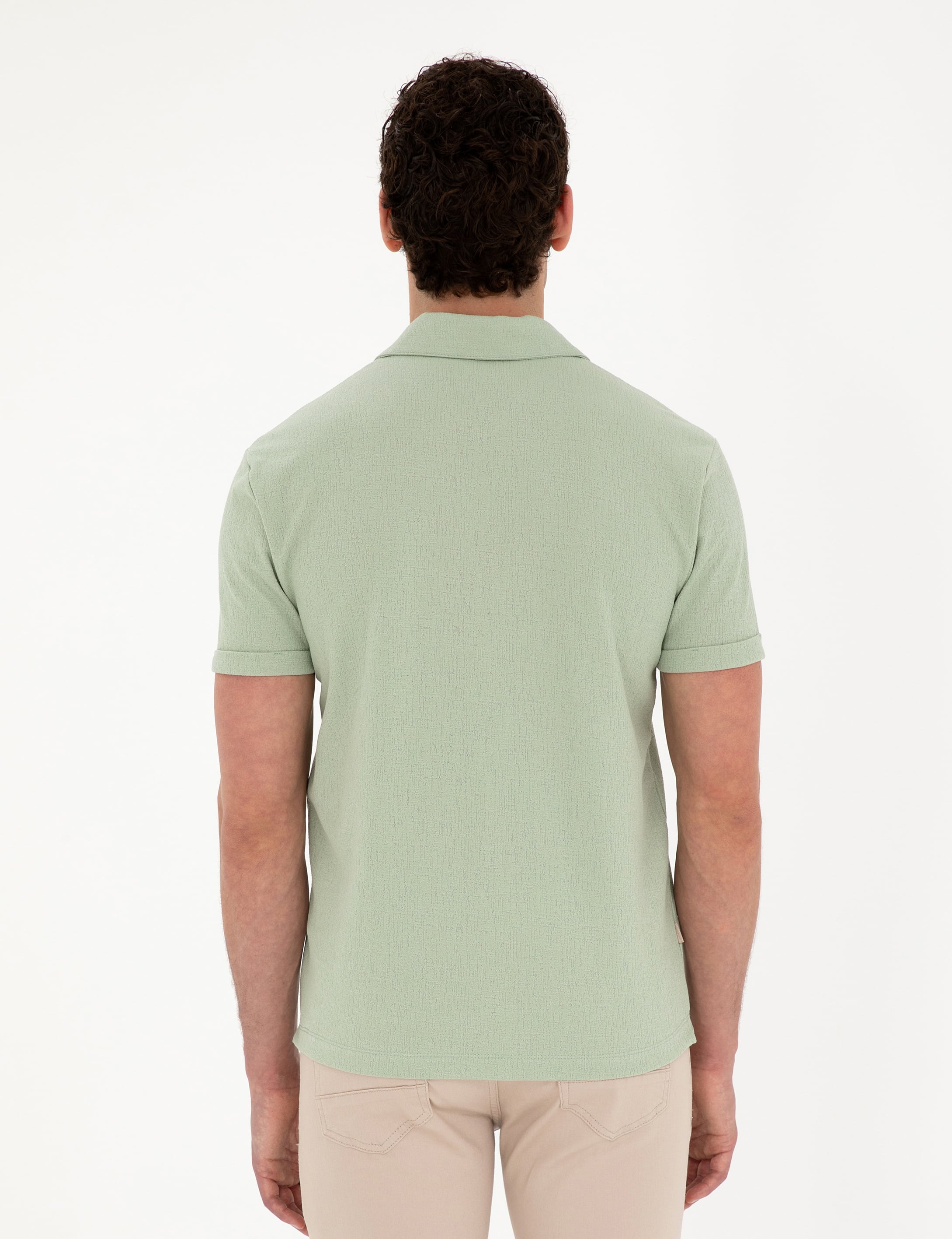 Yeşil Slim Fit Tişört - Image 5