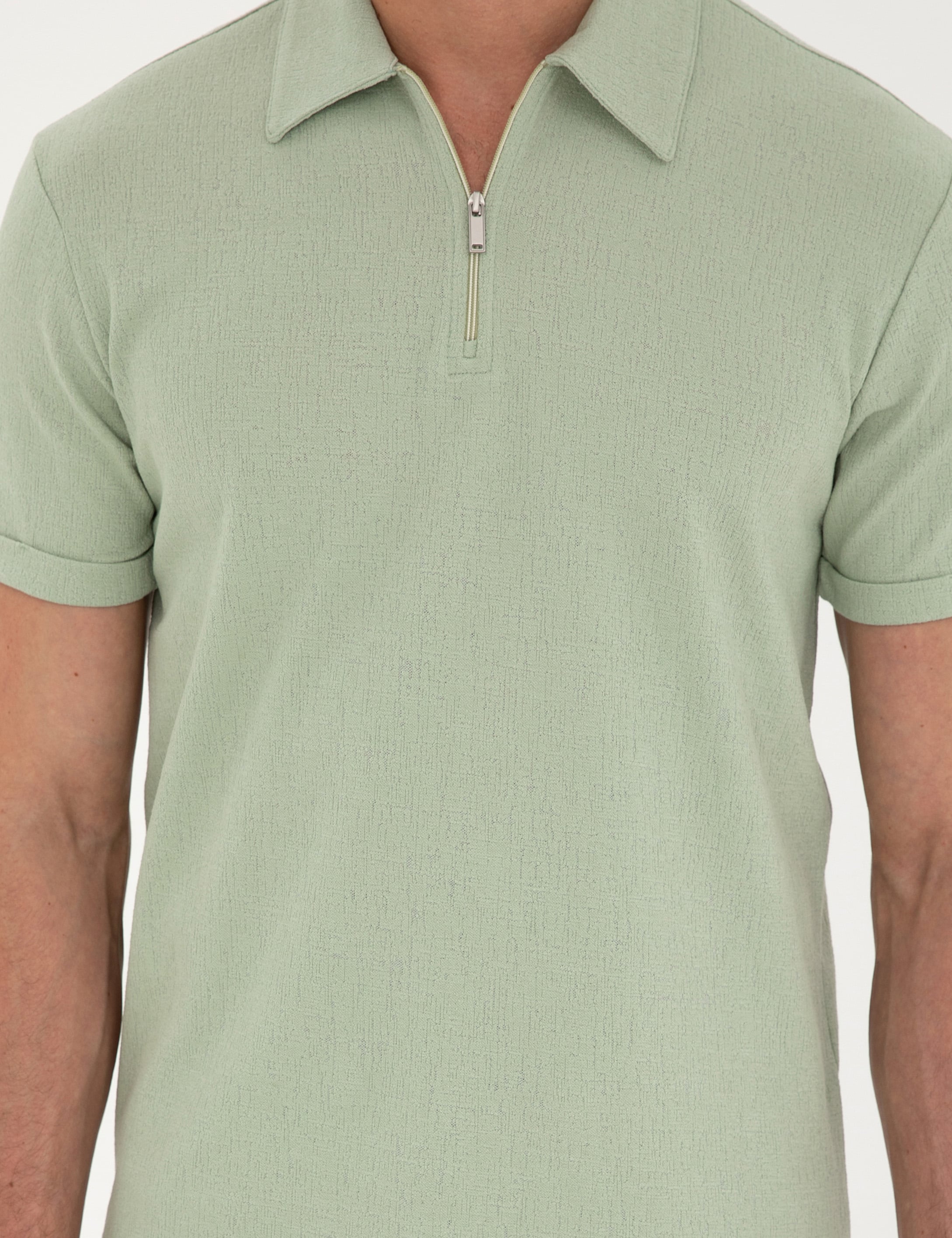 Yeşil Slim Fit Tişört - Image 6