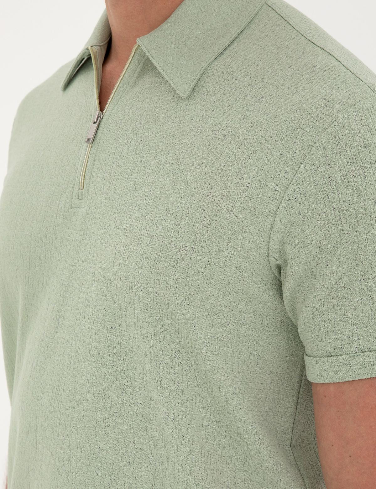 Yeşil Slim Fit Tişört - 50288915034