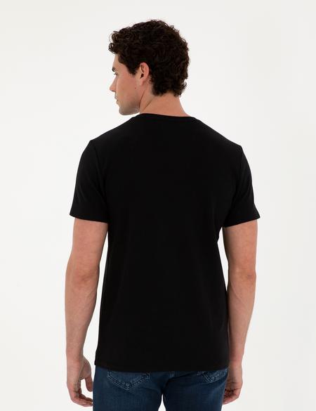 Siyah Slim Fit Tişört - 50285390024