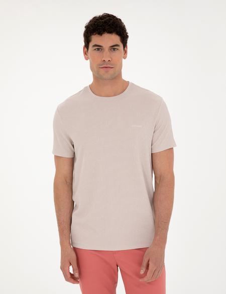 Bej Slim Fit Tişört - 50288914002