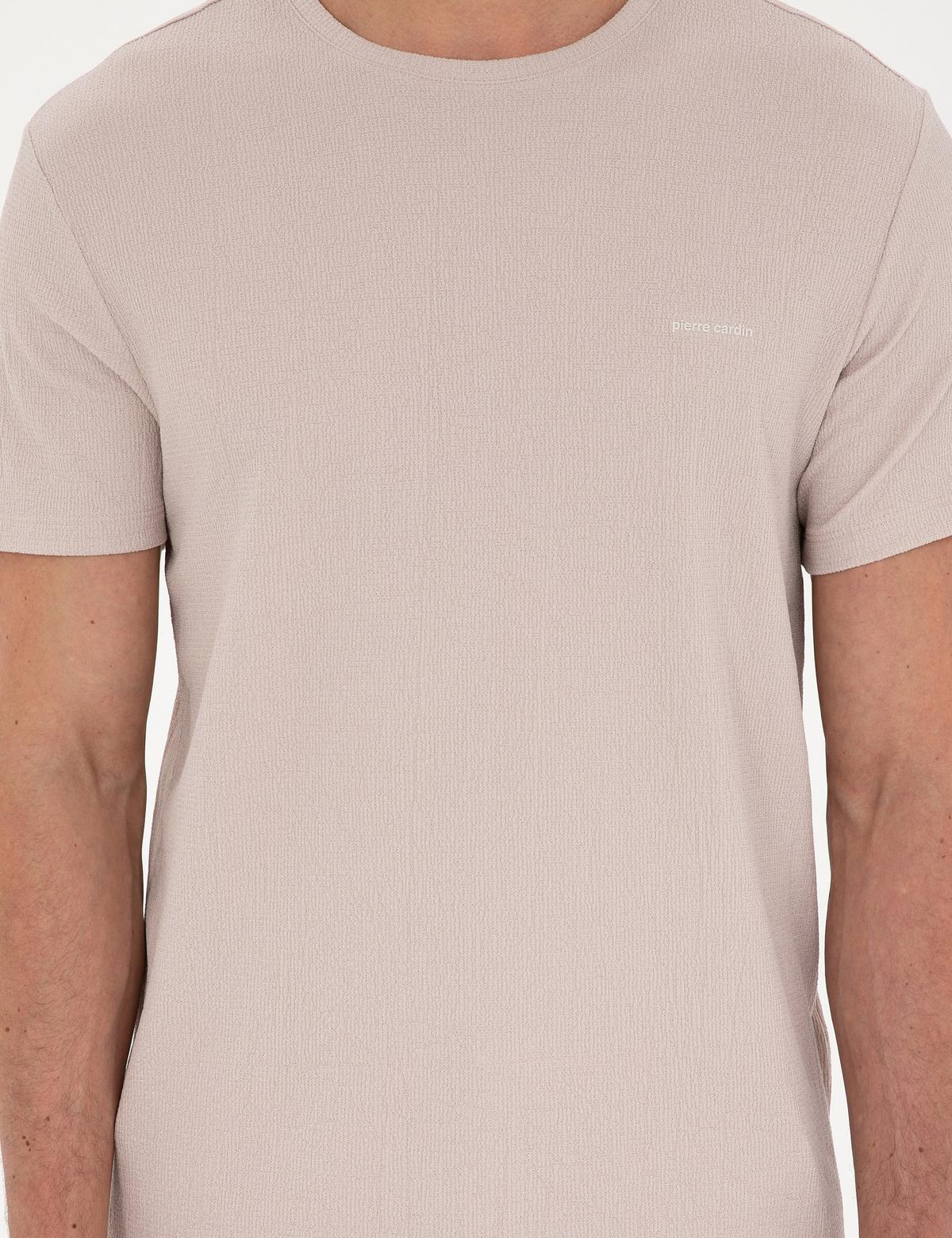 Bej Slim Fit Tişört - 50288914002