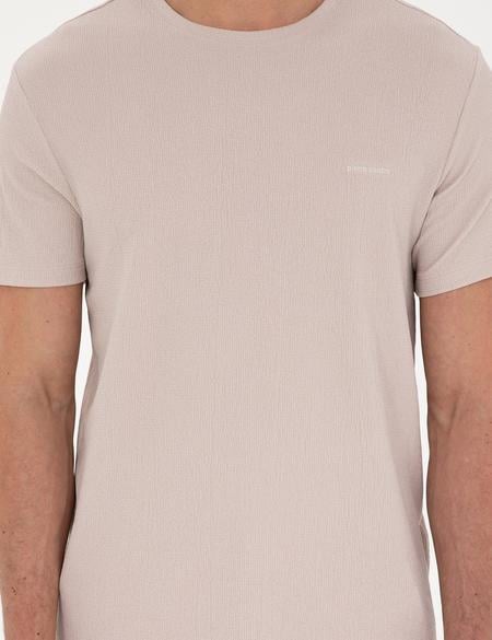Bej Slim Fit Tişört - 50288914002
