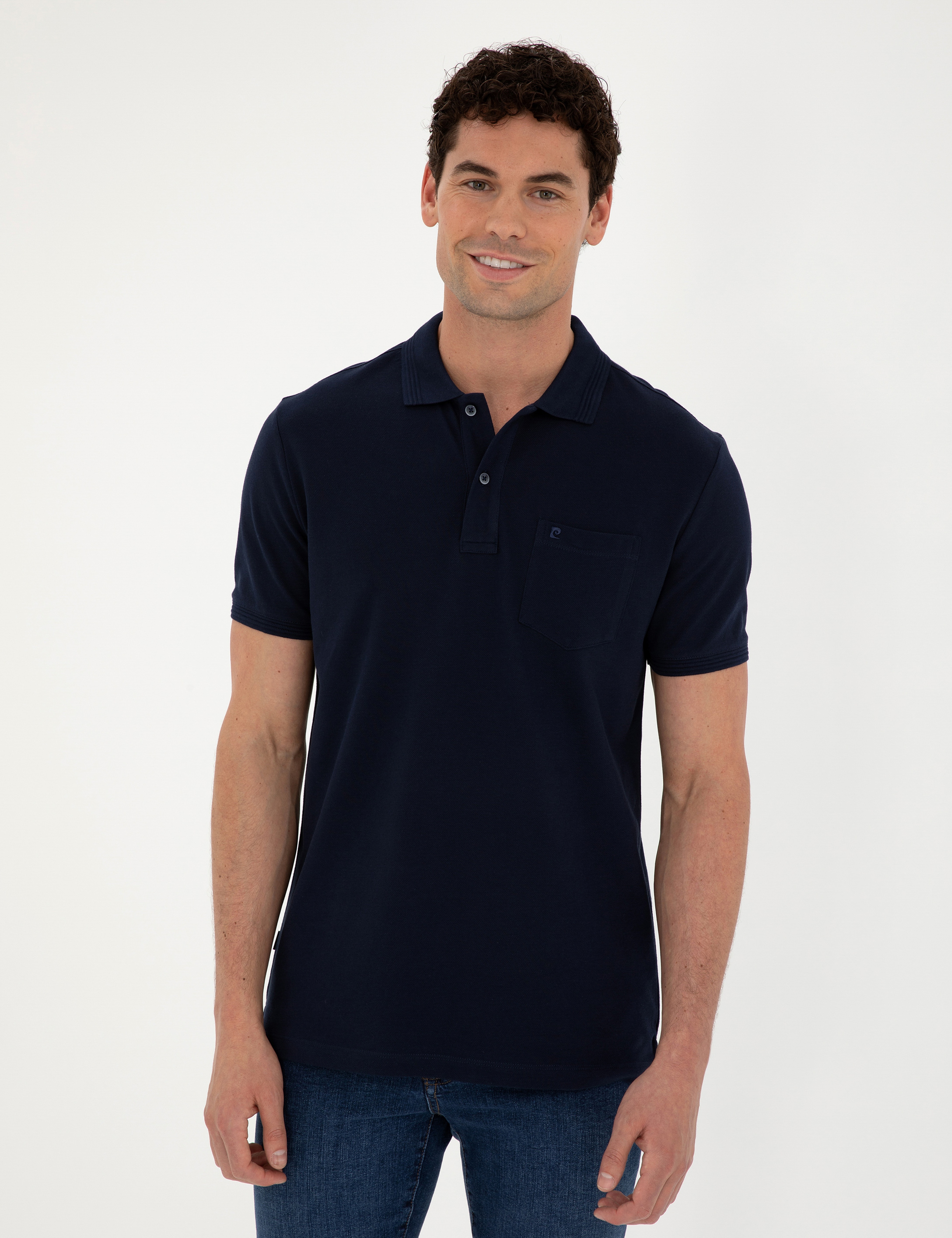 Lacivert Regular Fit Basic Tişört - Image 3
