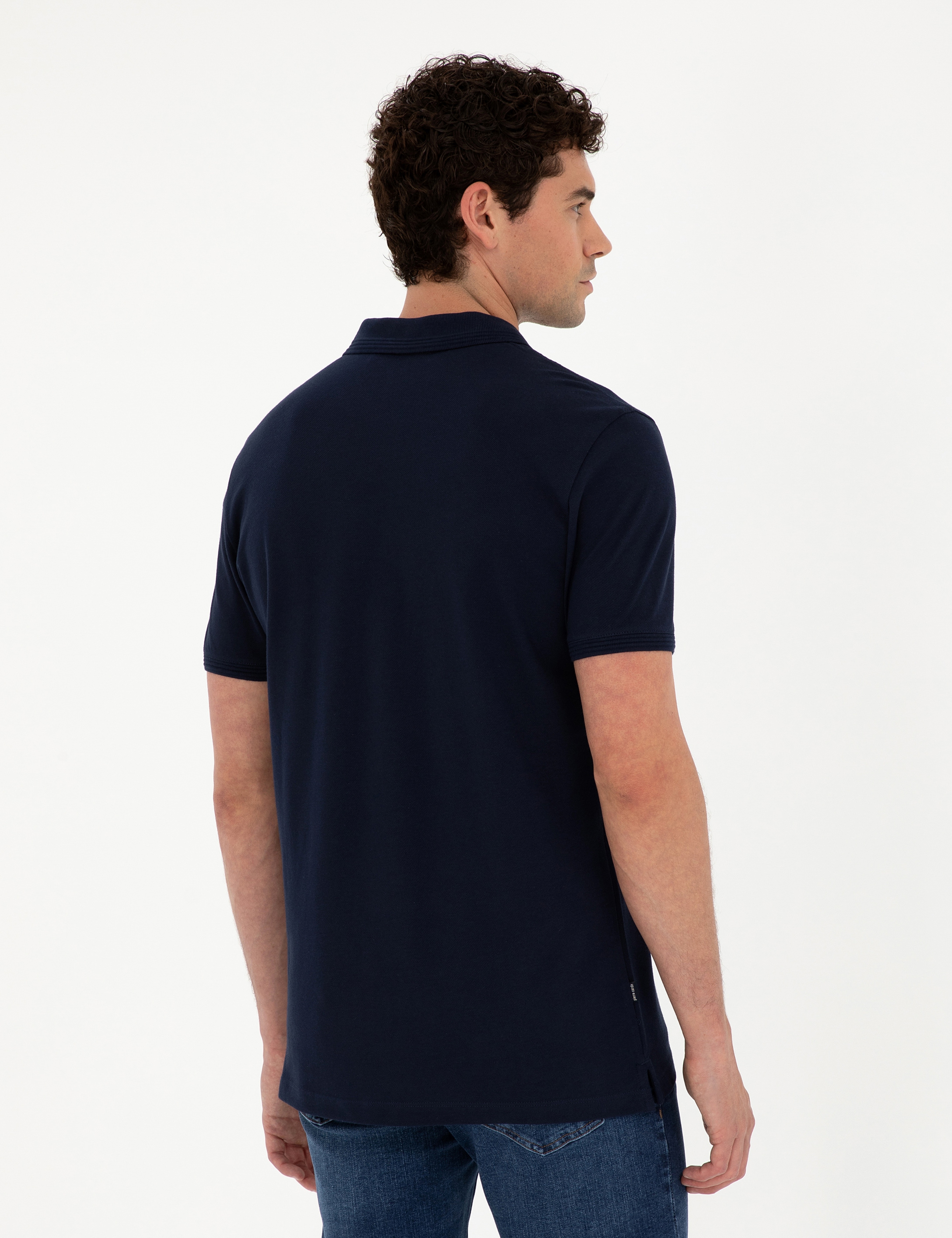 Lacivert Regular Fit Basic Tişört - Image 5