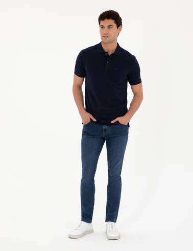 Lacivert Regular Fit Basic Tişört