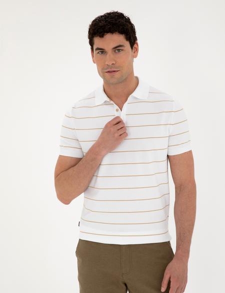 Kahverengi Slim Fit Düğmeli Polo Yaka Triko Tişört - 50285181019