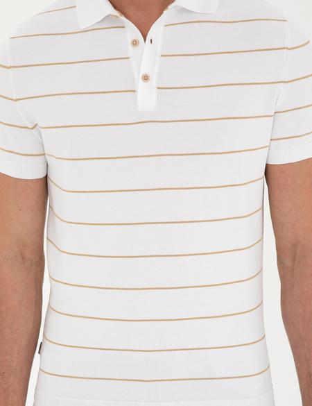 Kahverengi Slim Fit Düğmeli Polo Yaka Triko Tişört - 50285181019