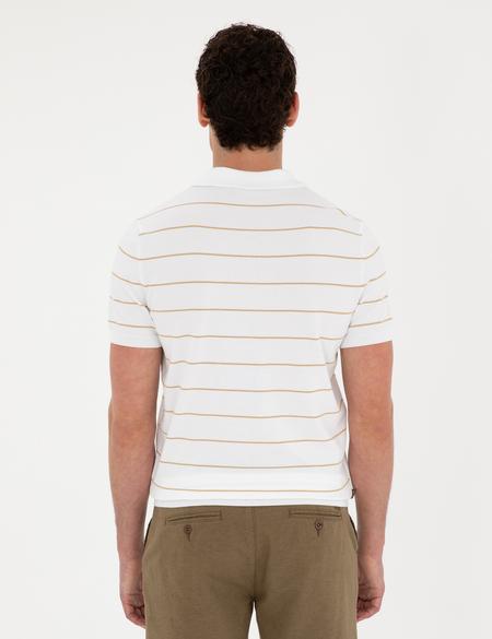 Kahverengi Slim Fit Düğmeli Polo Yaka Triko Tişört - 50285181019