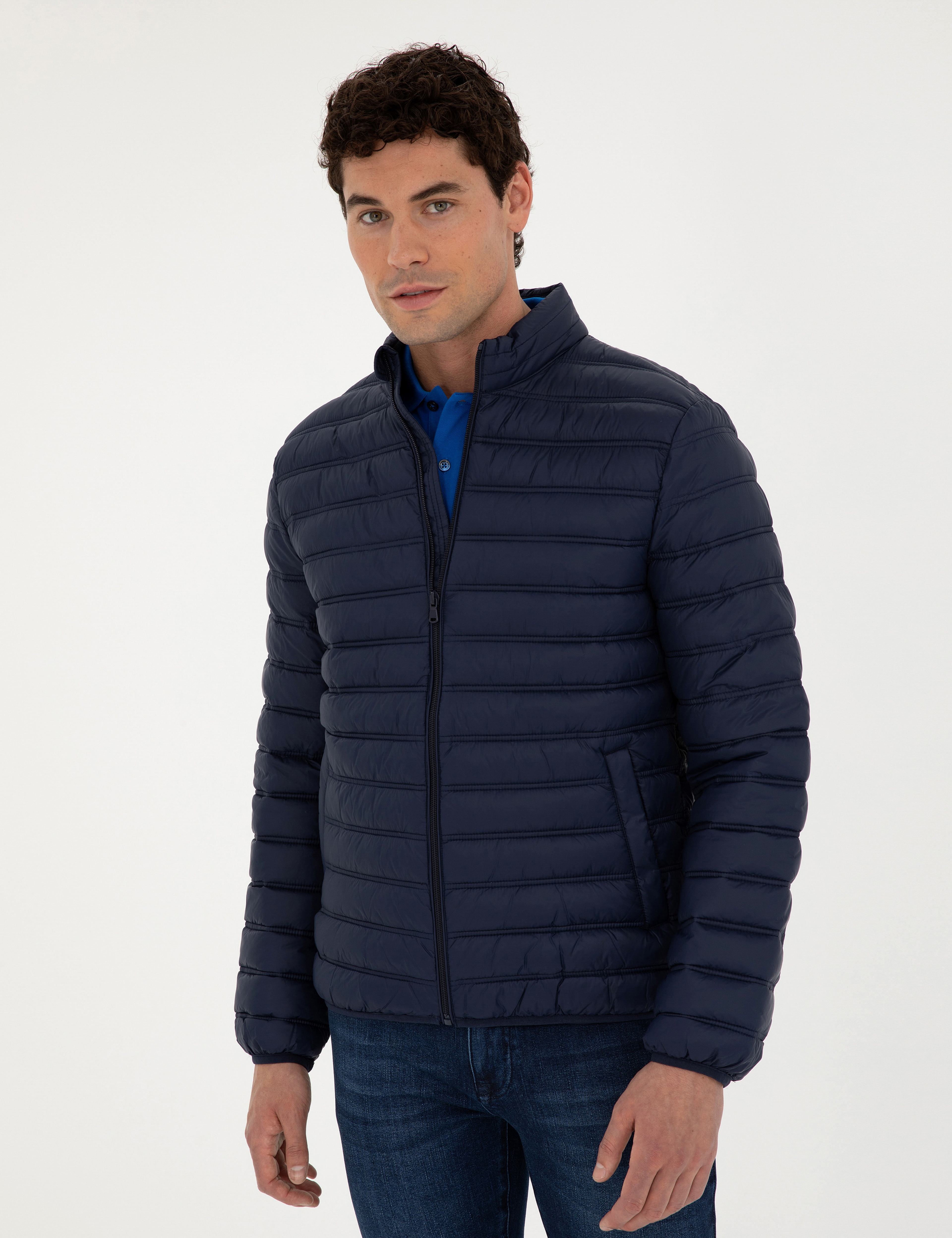 Lacivert Kapitone Spor Mont