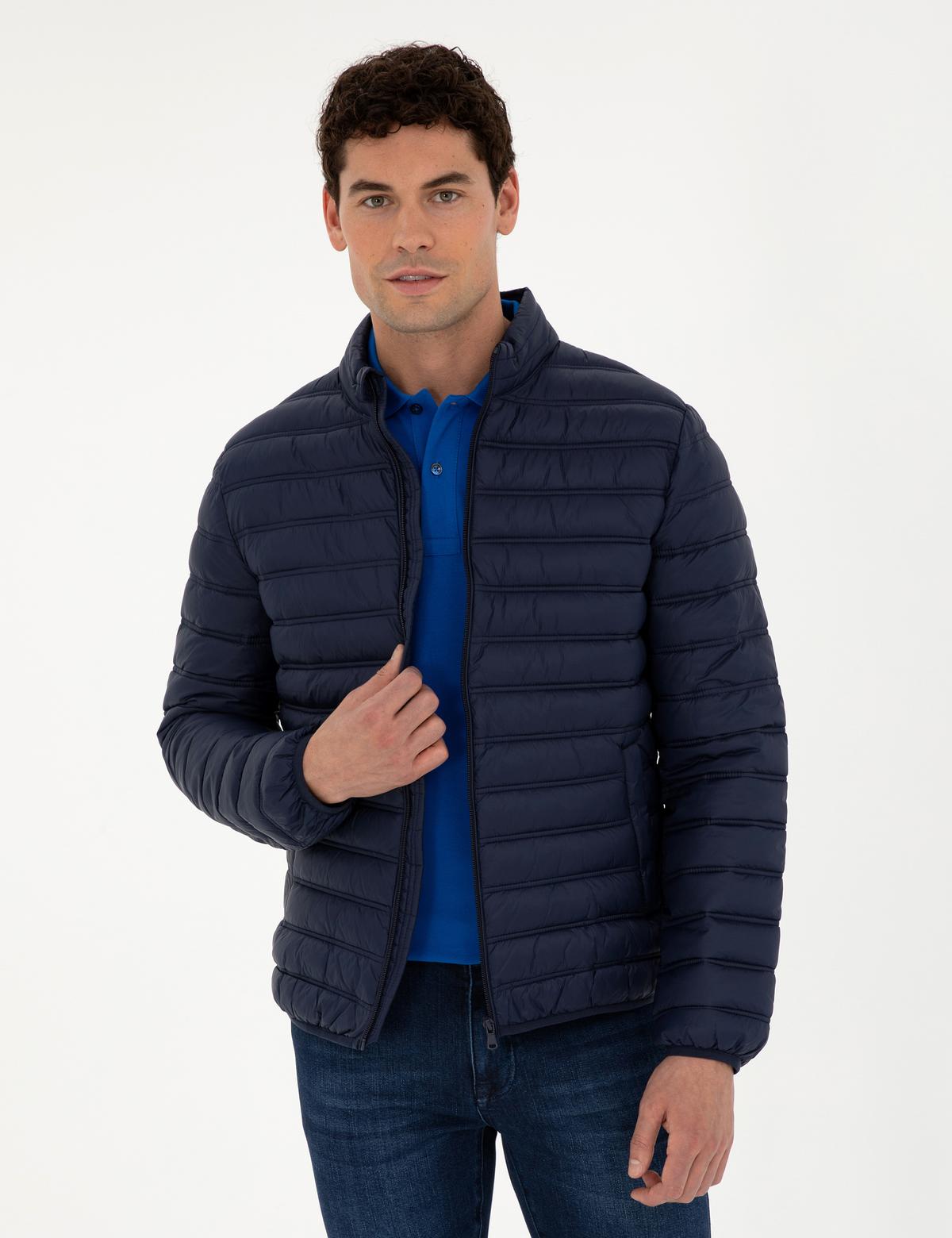 Lacivert Kapitone Spor Mont