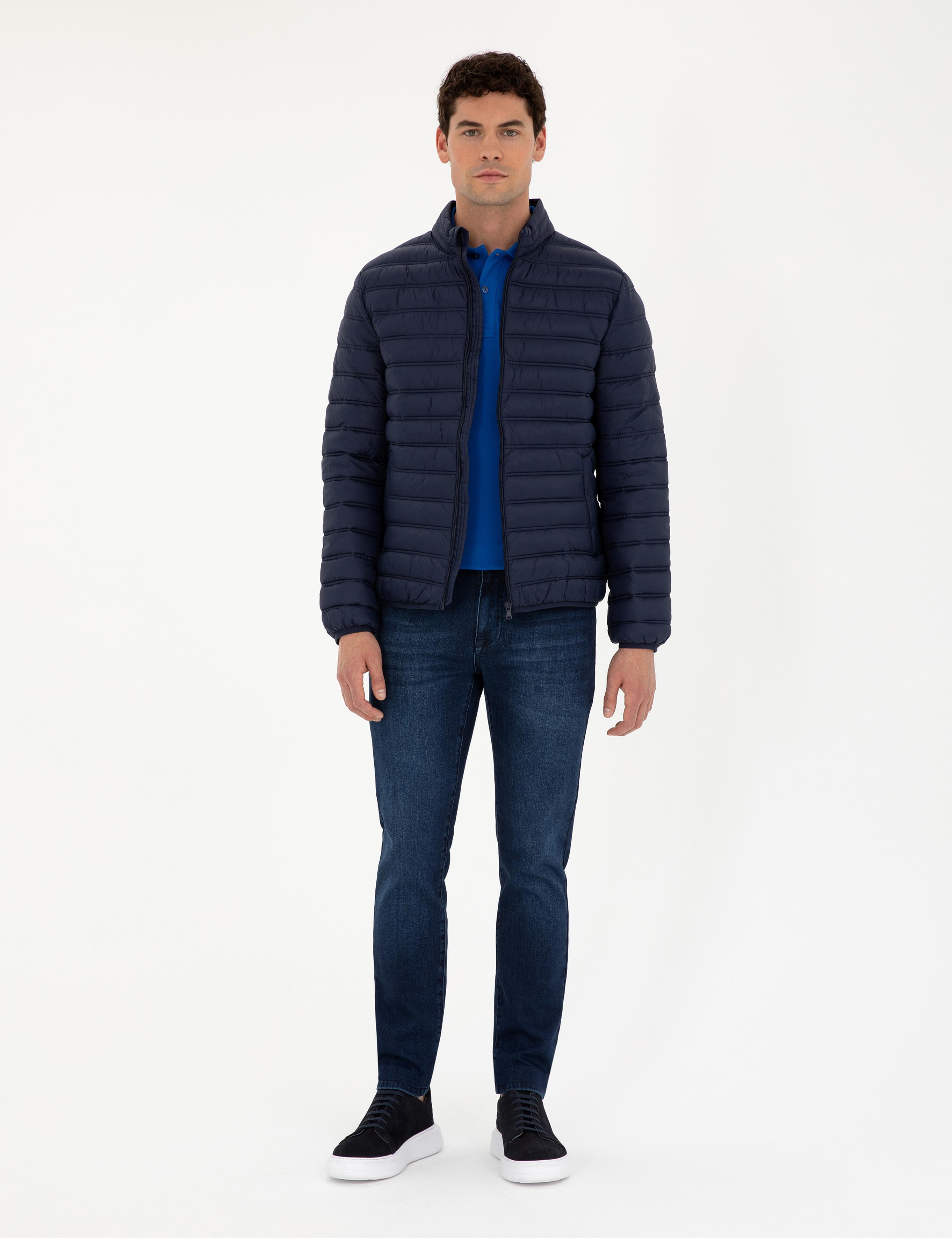 Lacivert Kapitone Spor Mont