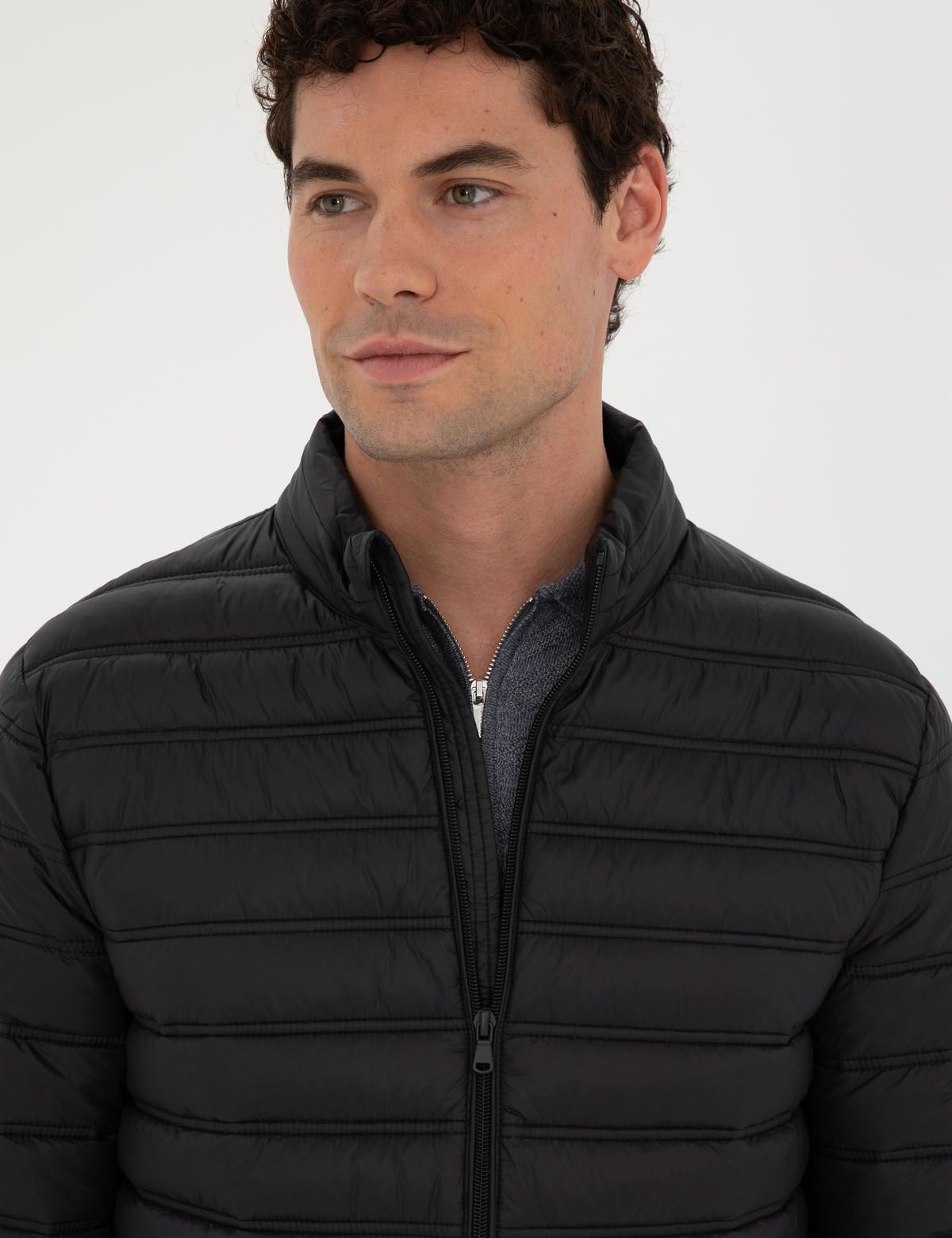 Siyah Kapitone Spor Mont - 50287245030