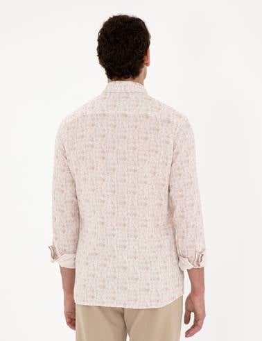 Pudra Slim Fit Uzun Kollu Gömlek