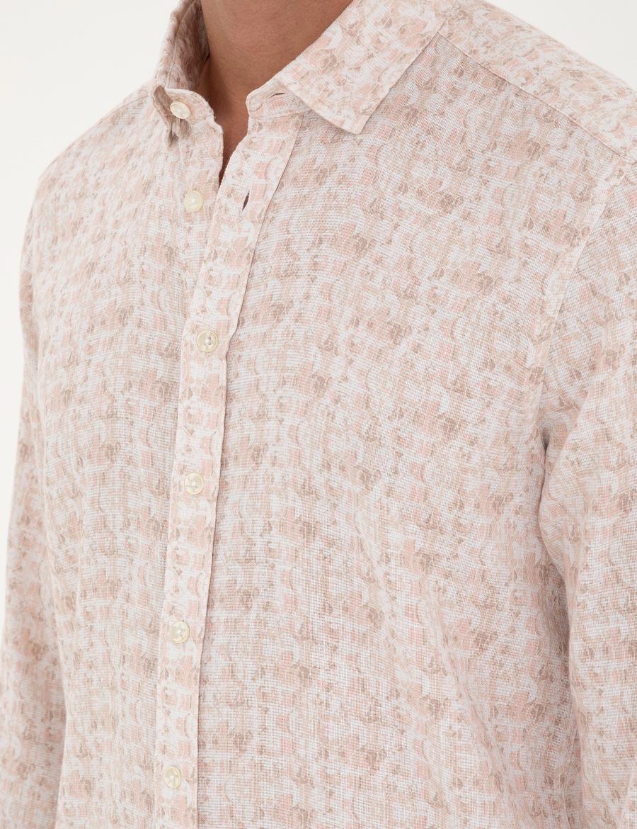 Pudra Slim Fit Uzun Kollu Gömlek