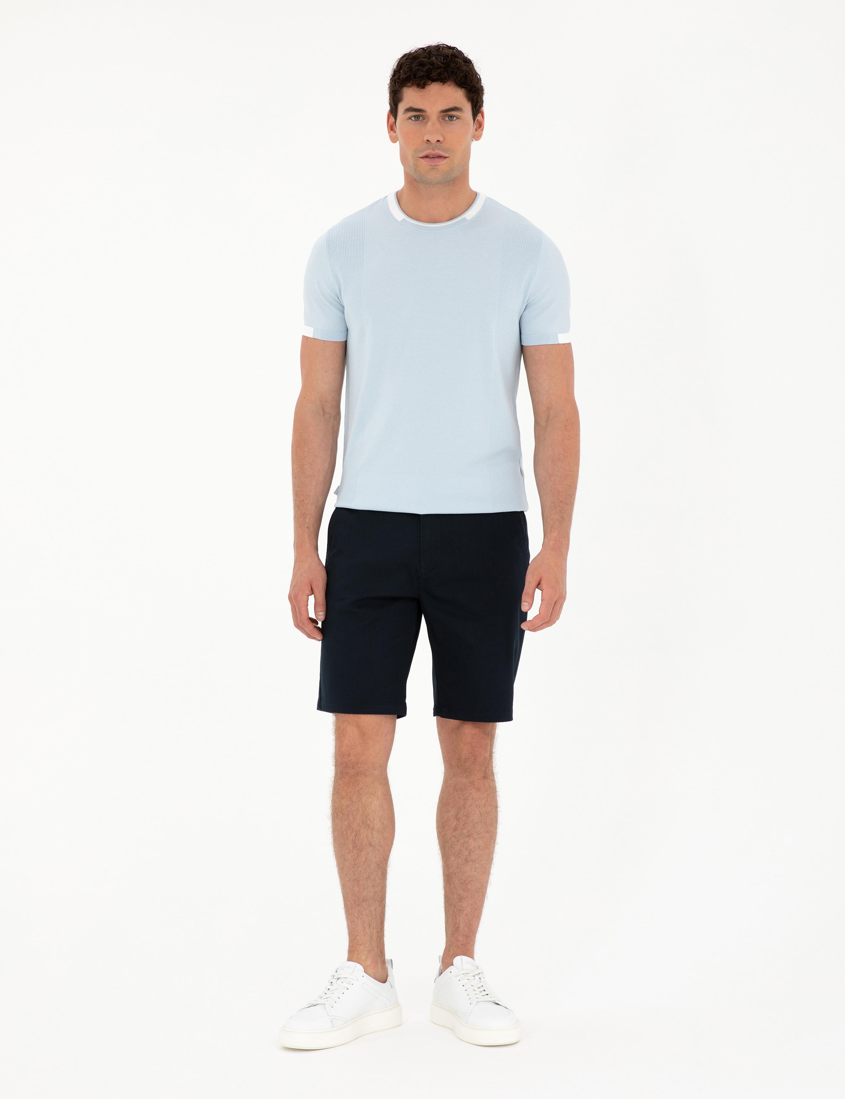 Mavi Slim Fit Bisiklet Yaka Triko Tişört