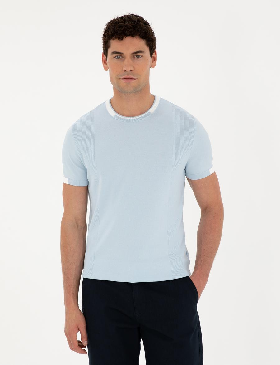 Mavi Slim Fit Bisiklet Yaka Triko Tişört