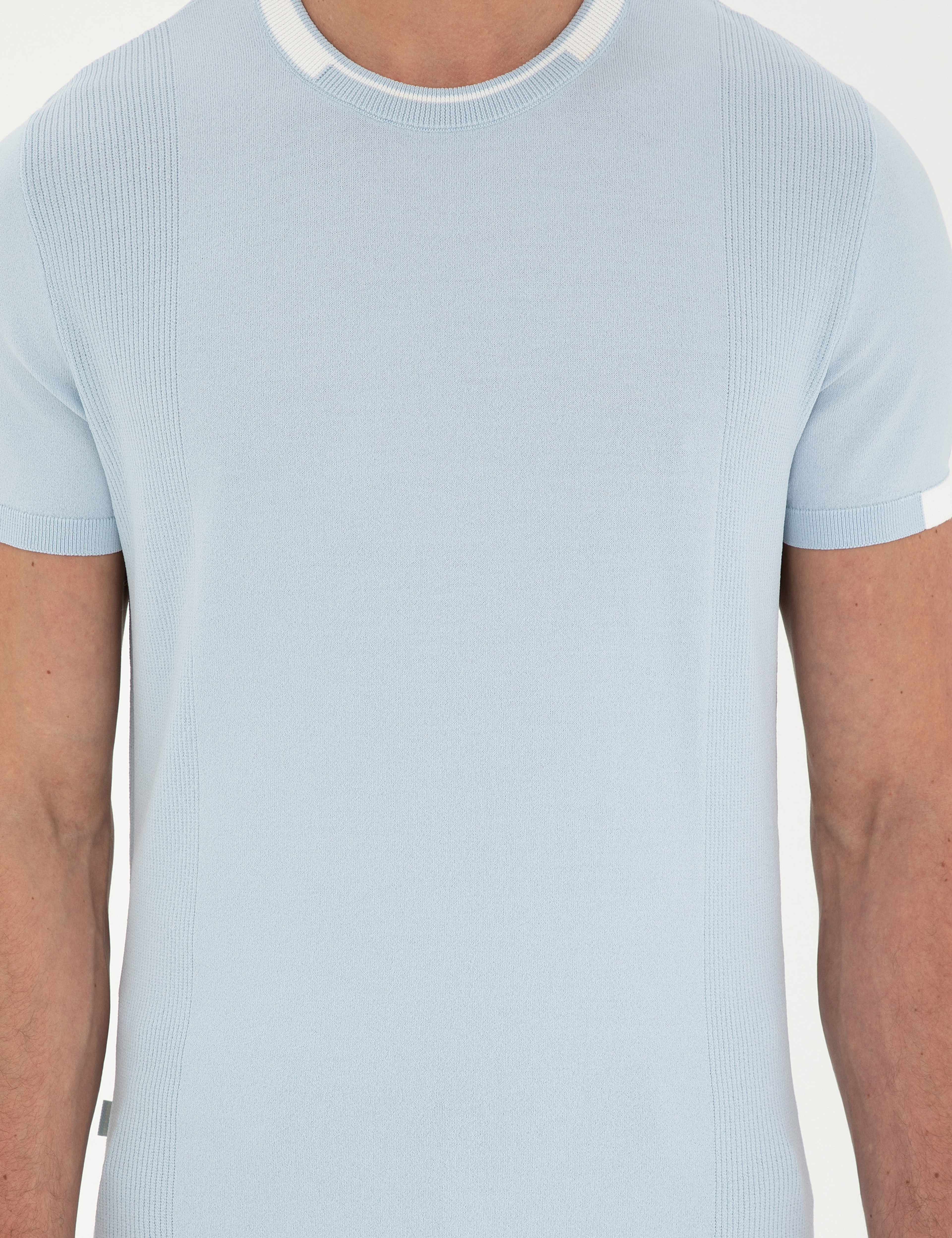 Mavi Slim Fit Bisiklet Yaka Triko Tişört