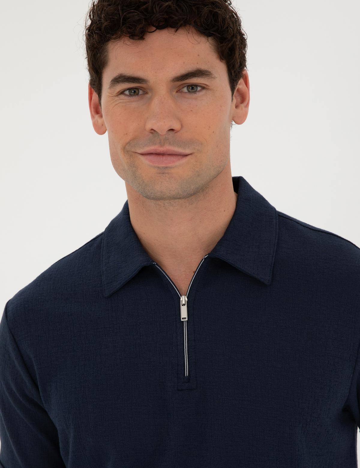 Lacivert Slim Fit Tişört - 50288915016