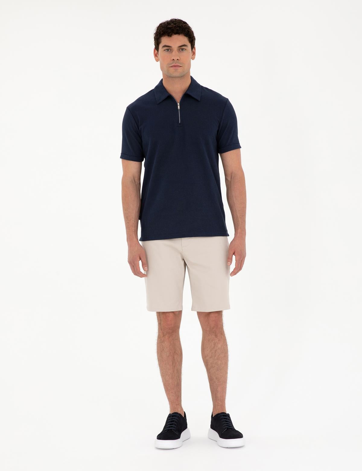 Lacivert Slim Fit Tişört - 50288915016