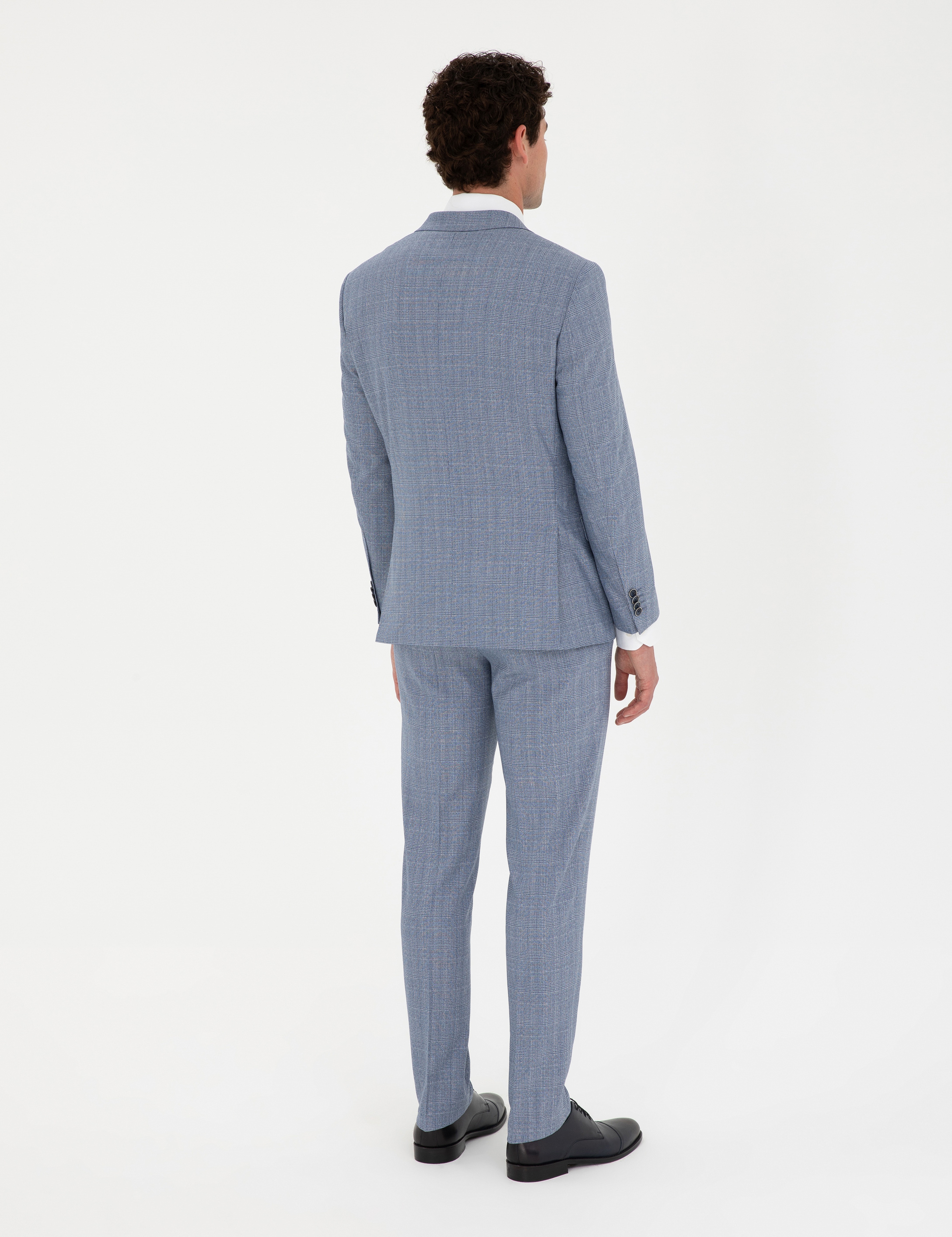 Saks Extra Slim Fit Ekose Takım Elbise