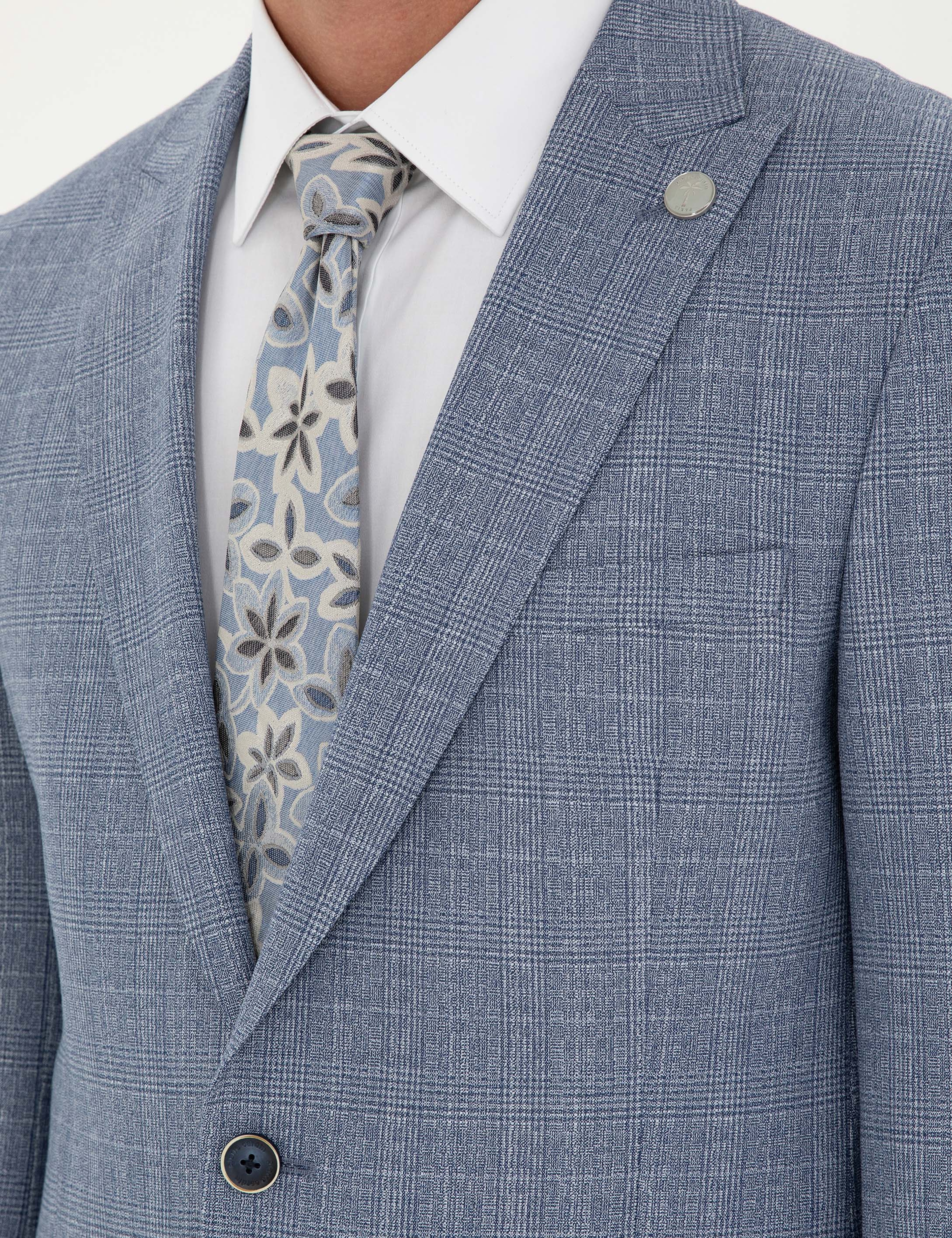 Saks Extra Slim Fit Ekose Takım Elbise - Image 7