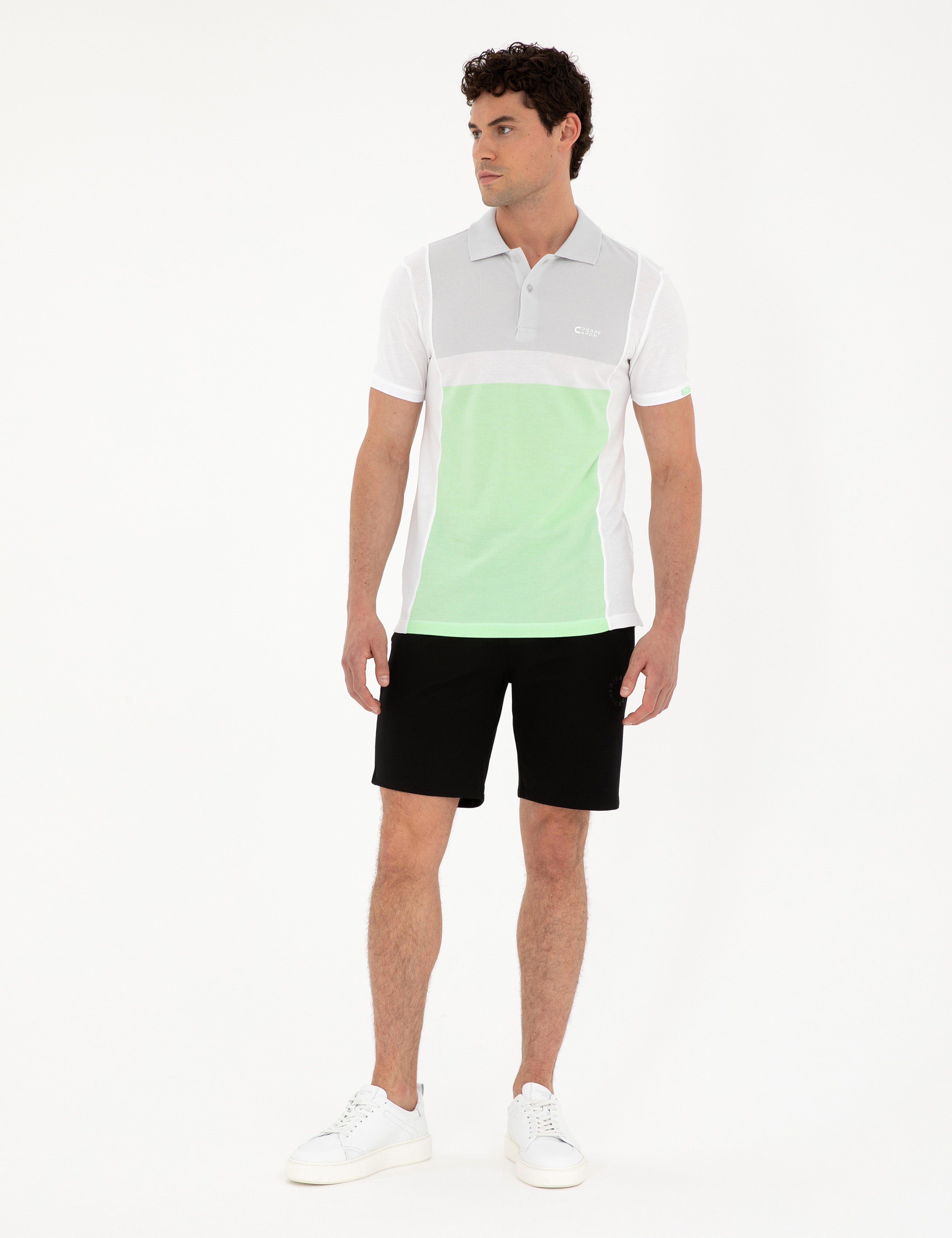 Siyah Regular Fit Örme Şort - Image 1