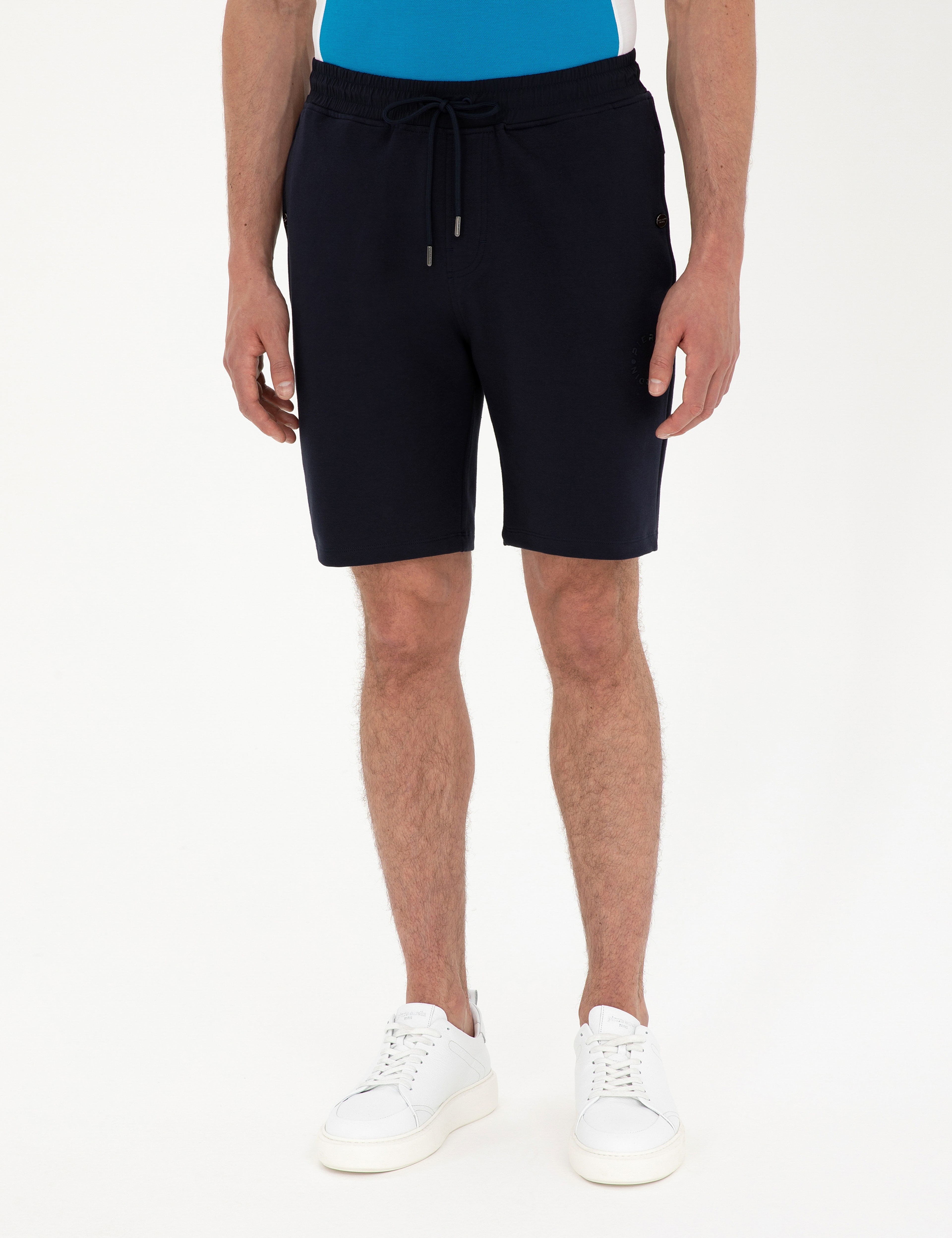 Lacivert Regular Fit Örme Şort - Image 2